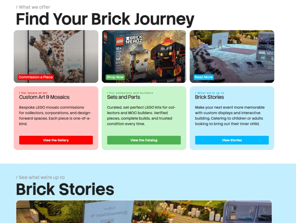 A screen shot of brickbuilders HQ